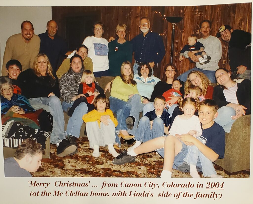 A huge family Christmas at our house at 1225 12th St. Even grandma Helen was there!