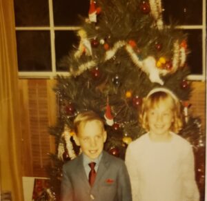 Danny and I at Christmas. How cute the suit is 😊